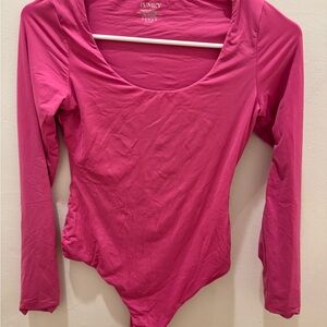 Plumey Fuchsia Long Sleeve Bodysuit
